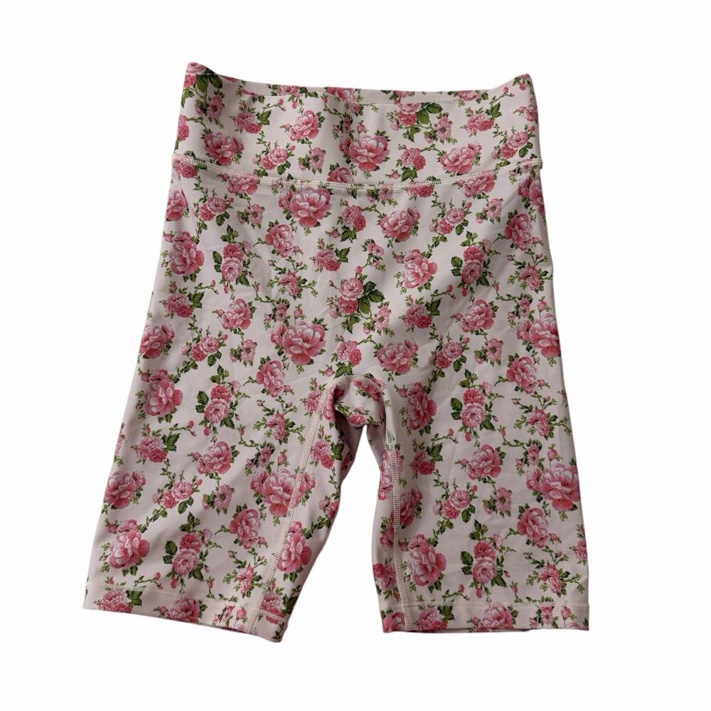 Loveshackfancy x Bandier Biker Shorts Small Pink Floral‎ Compression Pull On